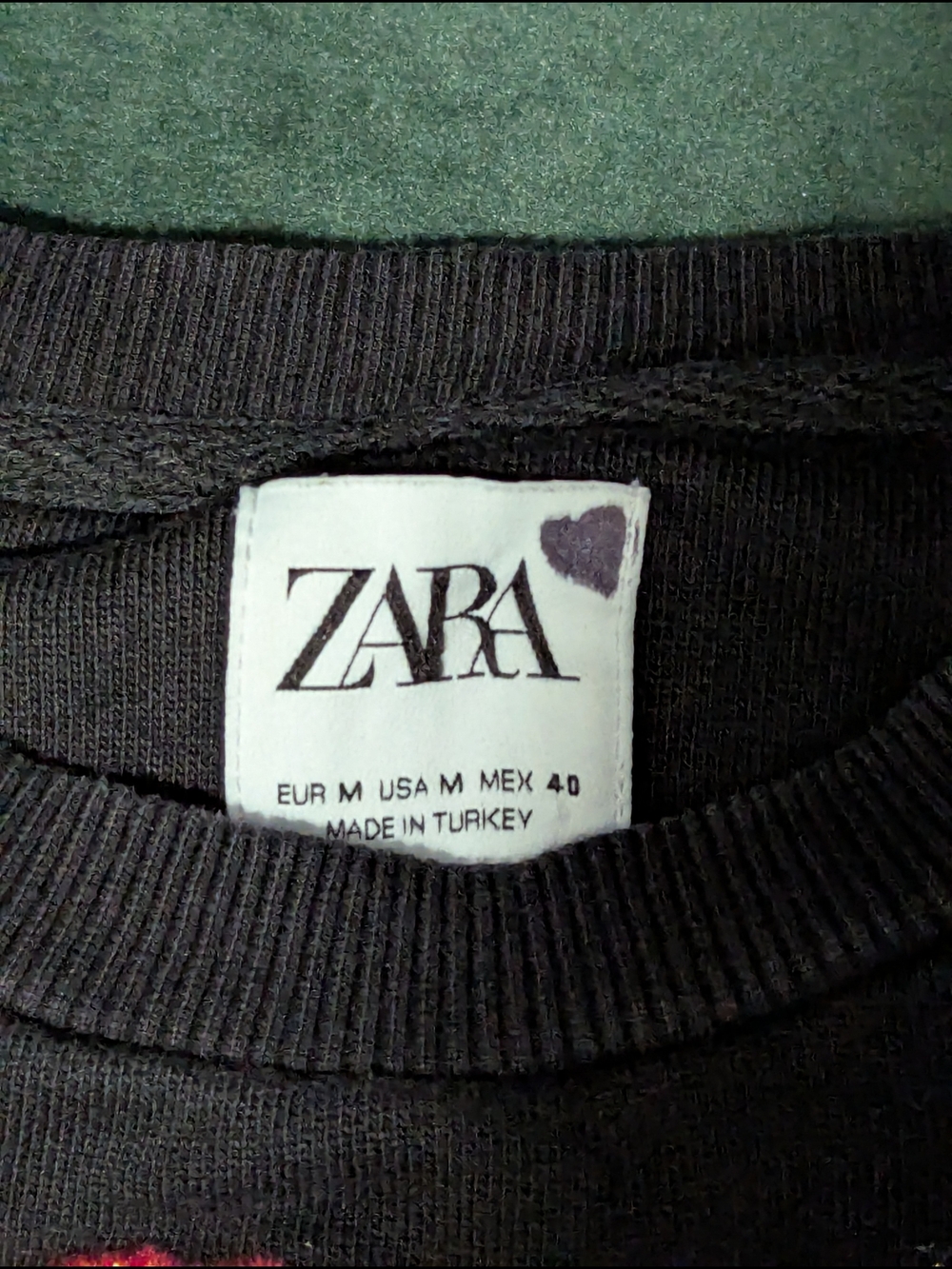 Zara Embroidered Tiger Snake Split Heart Sweatshirt Tattoo Graphic Medium - Picture 3 of 6